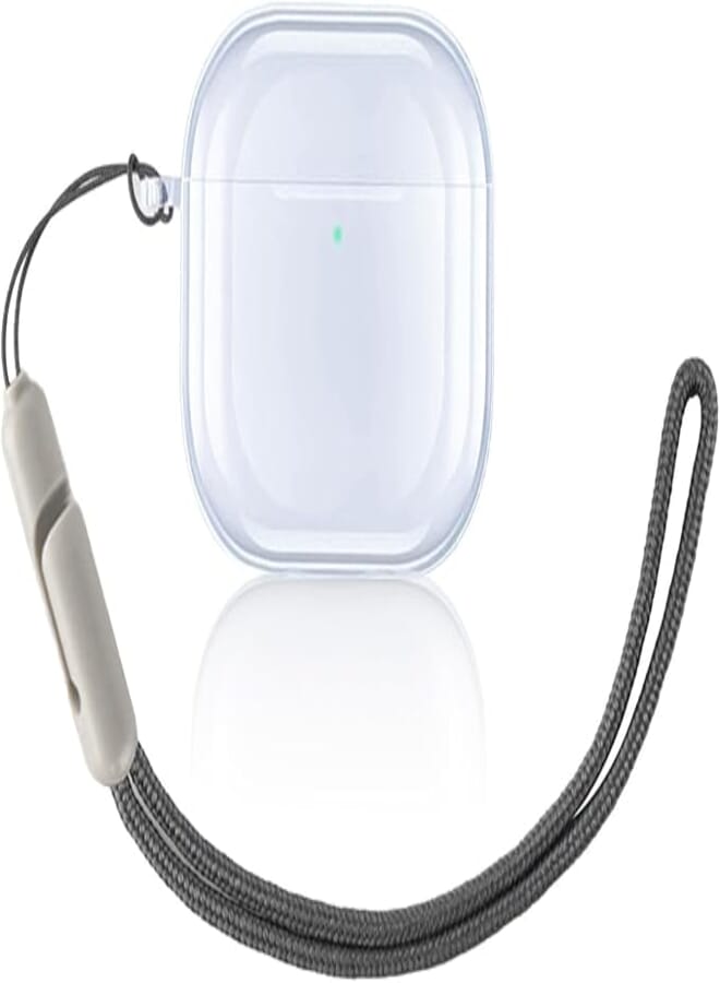 Case Compatible with AirPods 4, Clear Cover for AirPods 4 Case, Shock Resistant & Drop Protection, with Lanyard